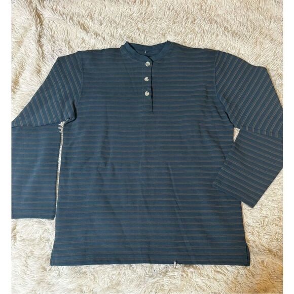 Weekendz off long-sleeve button henley mallard t-shirt L - Picture 1 of 5